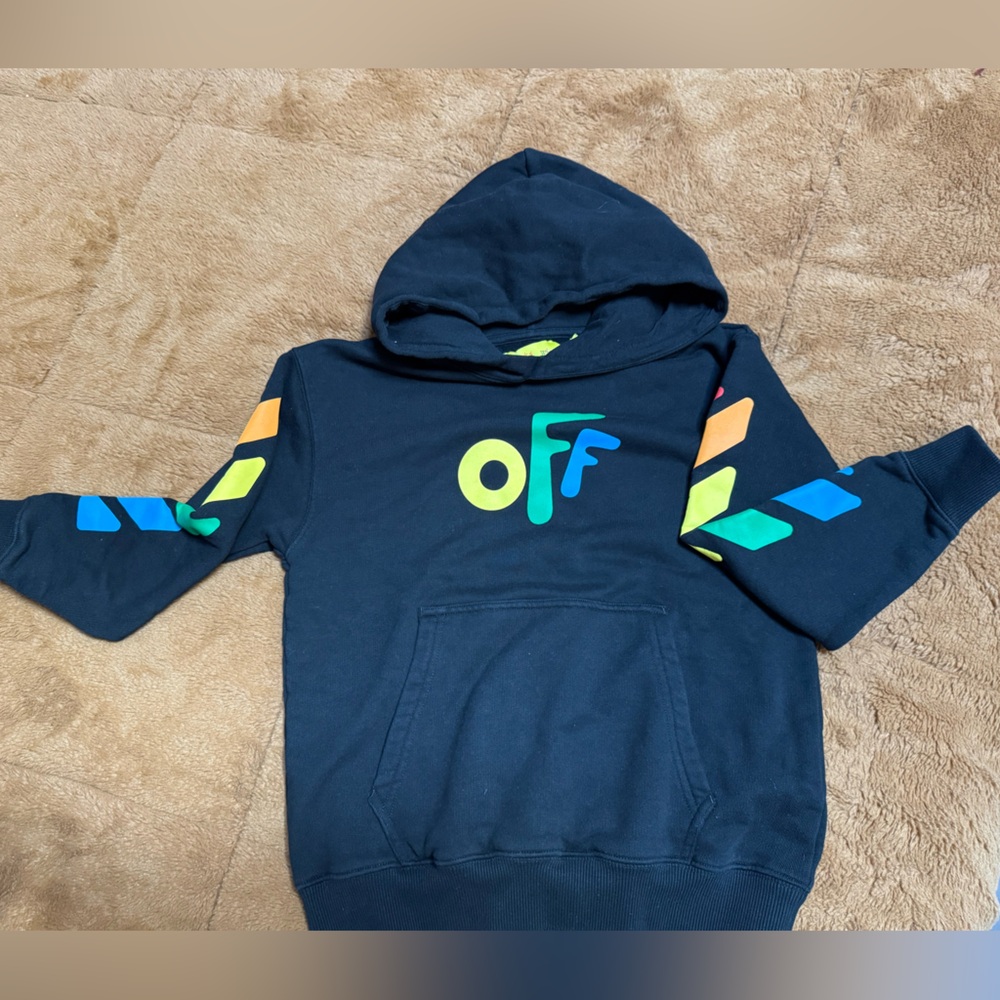 Off-White Kids Hoodie with Multicolor Design